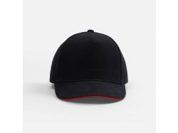 Бейсболка Classic 2.0, черная с красным кантом