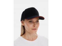 Бейсболка Classic 2.0, черная с красным кантом