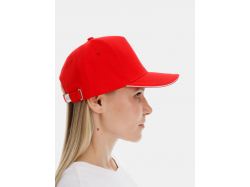 Бейсболка Classic 2.0, красная с белым кантом