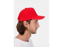 Бейсболка Classic 2.0, красная с белым кантом