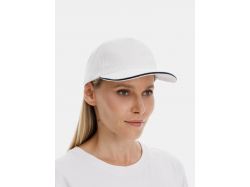 Бейсболка Classic 2.0, белая с темно-синим кантом