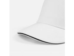 Бейсболка Classic 2.0, белая с темно-синим кантом