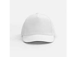 Бейсболка Classic 2.0, белая с темно-синим кантом