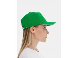 Бейсболка Classic 2.0, ярко-зеленая с белым кантом