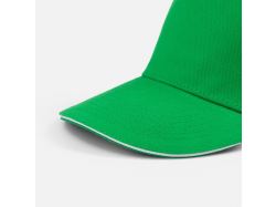 Бейсболка Classic 2.0, ярко-зеленая с белым кантом