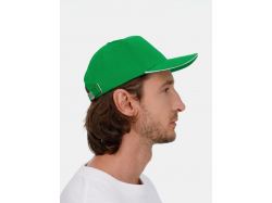 Бейсболка Classic 2.0, ярко-зеленая с белым кантом