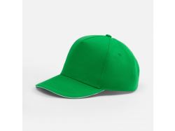 Бейсболка Classic 2.0, ярко-зеленая с белым кантом