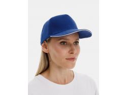 Бейсболка Classic 2.0, ярко-синяя с белым кантом
