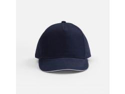 Бейсболка Classic 2.0, темно-синяя с белым кантом