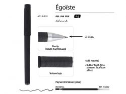 Ручка пластиковая гелевая «Egoiste Black» под персонализацию, черные чернила, черная