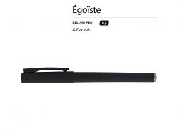 Ручка пластиковая гелевая «Egoiste Black» под персонализацию, черные чернила, черная