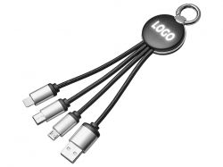 Зарядный кабель 3-в-1 с подсветкой лого «Ion mini»
