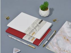 Тетрадь с каменной бумагой А5 "Carrara" 40 л., линейка, бордовый