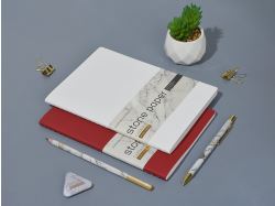 Тетрадь с каменной бумагой А5 "Carrara" 40 л., линейка, бордовый