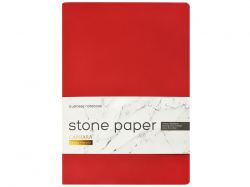 Тетрадь с каменной бумагой А5 "Carrara" 40 л., линейка, бордовый