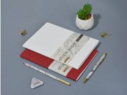 Тетрадь с каменной бумагой А5 "Carrara" 40 л., линейка, белый