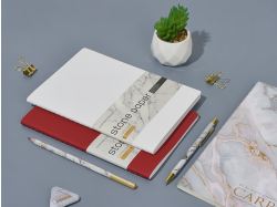 Тетрадь с каменной бумагой А5 "Carrara" 40 л., линейка, белый