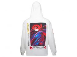 Худи оверсайз «Alpha.01» унисекс, молочный, все виды нанесения на текстиле на одной толстовке