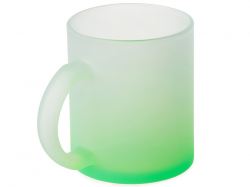 Стеклянная матовая кружка "Омбре" с градиентом для сублимации, зеленое яблоко