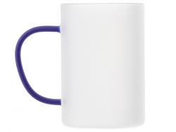 Стеклянная матовая кружка "Акцент" с цветной ручкой для сублимации, синий