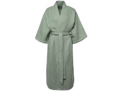 Халат вафельный женский Boho Kimono, зеленая мята