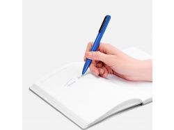 Ручка шариковая Lucenti с подсветкой логотипа, синяя