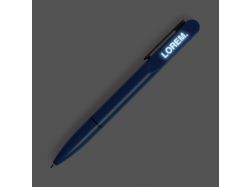 Ручка шариковая Lucenti с подсветкой логотипа, синяя