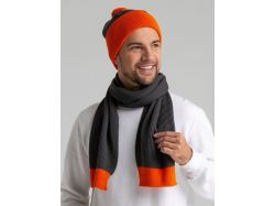 Шапка Snappy, темно-серый (антрацит) с оранжевым