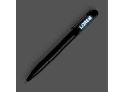 Ручка шариковая Lucenti с подсветкой логотипа, в футляре, черная