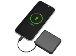 Внешний аккумулятор со встроенным кабелем USB-C «Дэнси», 5000 мАч, черный