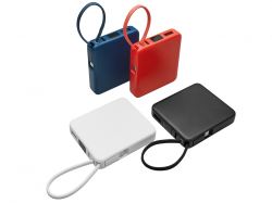 Внешний аккумулятор со встроенным кабелем USB-C «Дэнси», 5000 мАч, черный