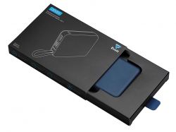 Внешний аккумулятор со встроенным кабелем USB-C «Дэнси», 5000 мАч, темно-синий