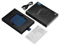 Внешний аккумулятор со встроенным кабелем USB-C «Дэнси», 5000 мАч, темно-синий