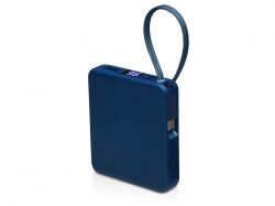 Внешний аккумулятор со встроенным кабелем USB-C «Дэнси», 5000 мАч, темно-синий