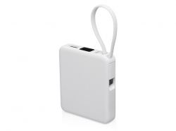 Внешний аккумулятор со встроенным кабелем USB-C «Дэнси», 5000 мАч, белый
