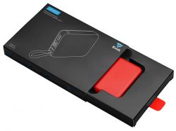 Внешний аккумулятор со встроенным кабелем USB-C «Дэнси», 5000 мАч, красный