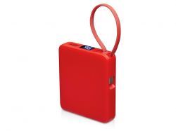 Внешний аккумулятор со встроенным кабелем USB-C «Дэнси», 5000 мАч, красный