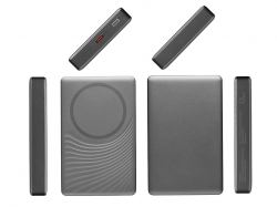 Магнитный беспроводной внешний аккумулятор, QC/PD «Сёрф», 10000 мАч, серый