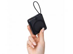 Магнитный беспроводной внешний аккумулятор c подсветкой лого «Энчант», 10000 мАч, черный