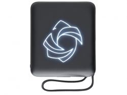 Магнитный беспроводной внешний аккумулятор c подсветкой лого «Энчант», 10000 мАч, черный