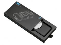 Магнитный беспроводной внешний аккумулятор со встроенными кабелями «Мэни»,быстаря зарядка, 10000 мАч, черный