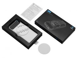 Магнитный беспроводной внешний аккумулятор со встроенными кабелями «Мэни»,быстаря зарядка, 10000 мАч, белый