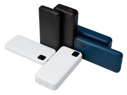 Внешний аккумулятор со встроенными кабелями «Фрэйм», 10000мач, черный