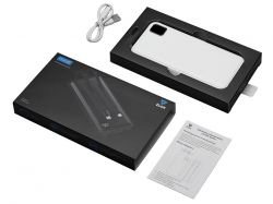 Внешний аккумулятор со встроенными кабелями «Фрэйм», 10000мач, белый