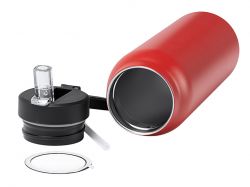 Термобутылка «Хэйду» с двойными стенками и корпусом из переработанной нержавеющей стали, красный