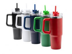 Термокружка «Крэнстон» с двойными стенками из переработанной нержавеющей стали, красный