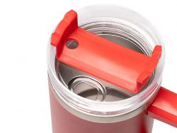 Термокружка «Крэнстон» с двойными стенками из переработанной нержавеющей стали, красный