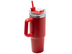 Термокружка «Крэнстон» с двойными стенками из переработанной нержавеющей стали, красный