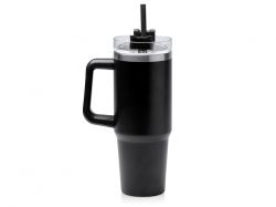Термокружка «Крэнстон» с двойными стенками из переработанной нержавеющей стали, черный