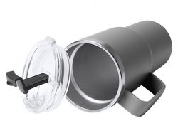 Термокружка «Кенчер» с двойными стенками из нержавеющей стали 304 и полипропилена, серый
